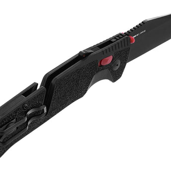 SOG Trident AT-XR Mk3 Tanto Folding Knife - 3.7 Inch Blade, Tanto, Straight Edge - Peg Box - Black and Red
