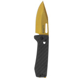 SOG Ultra XR Folding Knife - 2.8 Inch Blade, Clip Point, Straight Edge - Presentation Box - Carbon and Gold or Carbon and Graphite
