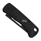SOG Centi I Folding Knife - 1.4 Inch Straight Edge, Straight Back - Hardcased Black Finish - Black Stainless Steel Handle - Blister Pack (SOG-CE1002-CP)