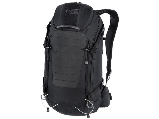 SOG Scout 24L CP1004  Backpack with Laptop and Hydration Sleeves (Bladder Sold Separate), MOLLE Front Patch - Black or Grey