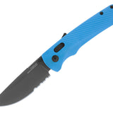 SOG Flash AT-XR Mk3 Partially Serrated Folding Knife - 3.45 Inch Blade, Straight Back - Civic Cyan, Black Out, or Urban Grey - Peg Box