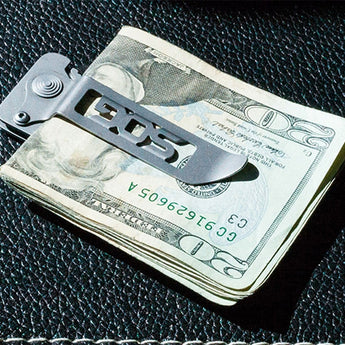 SOG Cash Card Folding Knife - 2.75-inch Straight Edge, Clip Point - Satin Finish - Silver Handle - Clam Pack (EZ1-CP)