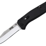 SOG Flare Assisted Folding Knife - 3.5 Inch Straight Edge - Clip Point - Satin Finish - Black - Blister Pack (FLA1001-CP)