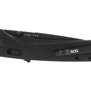 SOG Flash AT-XR Mk3 Folding Knife - 3.45 Inch Blade, Straight Back, Straight Edge - Civic Cyan, Black Out, or Urban Grey - Peg Box
