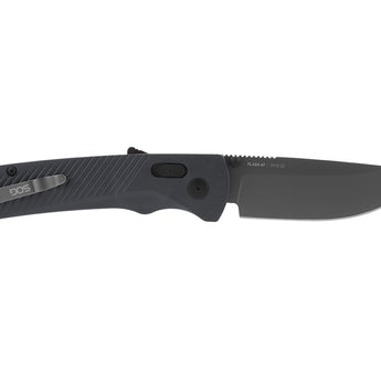 SOG Flash AT-XR Mk3 Folding Knife - 3.45 Inch Blade, Straight Back, Straight Edge - Civic Cyan, Black Out, or Urban Grey - Peg Box