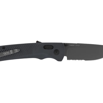 SOG Flash AT-XR Mk3 Partially Serrated Folding Knife - 3.45 Inch Blade, Straight Back - Civic Cyan, Black Out, or Urban Grey - Peg Box