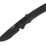 SOG Flash AT-XR Mk3 Partially Serrated Folding Knife - 3.45 Inch Blade, Straight Back - Civic Cyan, Black Out, or Urban Grey - Peg Box