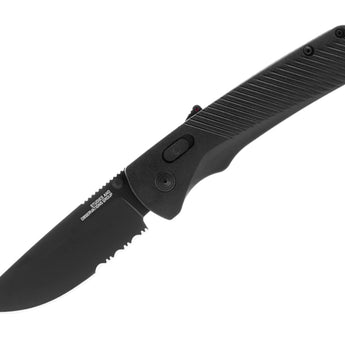 SOG Flash AT-XR Mk3 Partially Serrated Folding Knife - 3.45 Inch Blade, Straight Back - Civic Cyan, Black Out, or Urban Grey - Peg Box