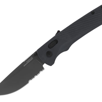 SOG Flash AT-XR Mk3 Partially Serrated Folding Knife - 3.45 Inch Blade, Straight Back - Civic Cyan, Black Out, or Urban Grey - Peg Box