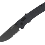 SOG Flash AT-XR Mk3 Partially Serrated Folding Knife - 3.45 Inch Blade, Straight Back - Civic Cyan, Black Out, or Urban Grey - Peg Box