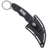 SOG Gambit Fixed Blade Knife - 2.58-inch Straight Edge, Sheep's Foot - Satin Polished - Black Handle - Hard Nylon Sheath - Clam Pack (GB1001-CP)