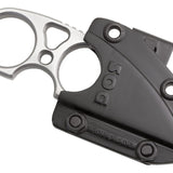 SOG Snarl Fixed Blade Knife - 2.3-inch Straight Edge, Sheep's Foot - Satin Finish - Silver Handle - Hard Nylon Sheath - Clam Pack (JB01K-CP)