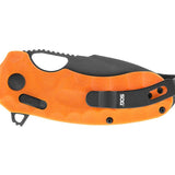 SOG Kiku XR LTE Folding Knife - 3.02 Inch Blade, Tanto, Straight Edge - Orange G10 or Blackout