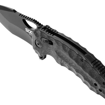 SOG Kiku XR Folding Knife - 3 Inch Blade, Tanto, Straight Edge - Satin or Black Finish