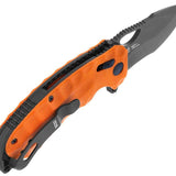 SOG Kiku XR LTE Folding Knife - 3.02 Inch Blade, Tanto, Straight Edge - Orange G10 or Blackout
