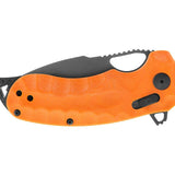 SOG Kiku XR LTE Folding Knife - 3.02 Inch Blade, Tanto, Straight Edge - Orange G10 or Blackout