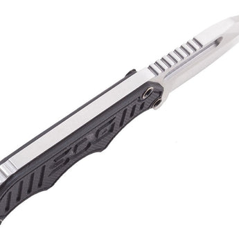 SOG Instinct Mini Fixed Blade Knife - 1.9-inch Straight Edge, Clip Point - Satin Polished - Black G10 Handle - Hard Nylon Sheath - Clam Pack (NB1002-CP)