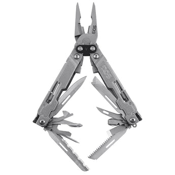 SOG PowerAccess Deluxe Multi-Tool - Stainless Steel - Stone Wash or Black Finish - Hex Bit Kit- 21 Total Tools - Peg Box