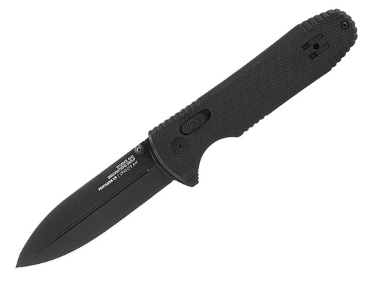 SOG Pentagon XR Mk3 Folding Knife - 3.6 Inch Blade, Spear Point, Straight Edge - Peg Box - Blackout