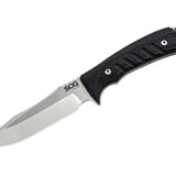 SOG Pillar Fixed Blade Knife - 5 Inch Straight Edge - Clip Point - USA MADE - Box - Stone Wash - Black