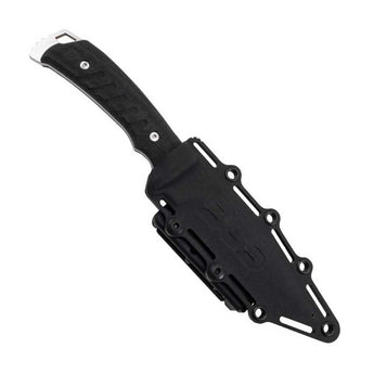 SOG Pillar Fixed Blade Knife - 5 Inch Straight Edge - Clip Point - USA MADE - Box - Stone Wash - Black