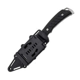 SOG Pillar Fixed Blade Knife - 5 Inch Straight Edge - Clip Point - USA MADE - Box - Stone Wash - Black
