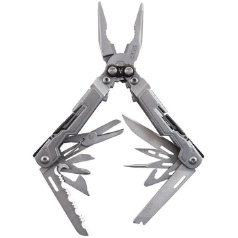 SOG PowerPint Multi-Tool - Stainless Steel - Black or Stonewash Finish - 18 Total Tools - Blister Pack (PP1001-CP)