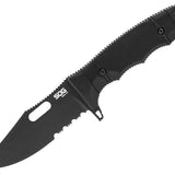 SOG SEAL FX Fixed Blade Knife - 4.30 Inch Blade, Clip Point - Partially Serrated - Blackout