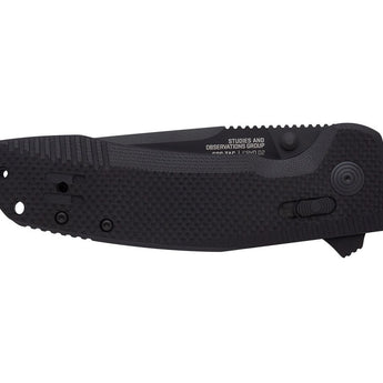 SOG SOG-TAC XR Folding Knife - 3.4 Inch Clip Point Blade - Blackout or OD Green - Peg Box