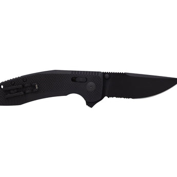 SOG SOG-TAC XR Partially Serrated Folding Knife - Peg Box - Blackout