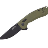 SOG SOG-TAC XR Folding Knife - 3.4 Inch Clip Point Blade - Blackout or OD Green - Peg Box