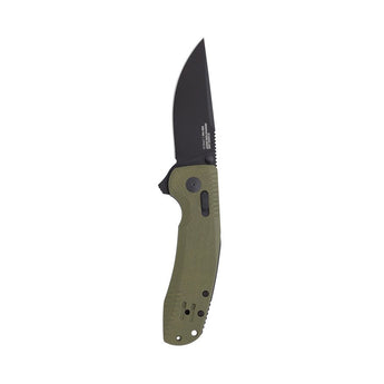 SOG SOG-TAC XR Folding Knife - 3.4 Inch Clip Point Blade - Blackout or OD Green - Peg Box