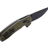SOG SOG-TAC XR Folding Knife - 3.4 Inch Clip Point Blade - Blackout or OD Green - Peg Box