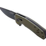 SOG SOG-TAC XR Folding Knife - 3.4 Inch Clip Point Blade - Blackout or OD Green - Peg Box