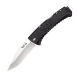 SOG Traction Folding Knife - 3.5-inch Straight Edge, Clip Point - Satin Finish - Black Handle - Clam Pack (TD1011-CP)