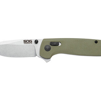 SOG Terminus XR G10 - 2.95 Inch Stonewashed Clip Point Blade - OD Green or Crimson - Clam or Box Packaging