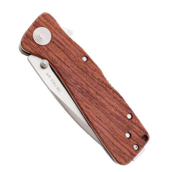 SOG Twitch XL Folding Knife - 3.25 Inch Straight Edge, Drop Point, Satin Finish - Wood Handle - Clam Packaging