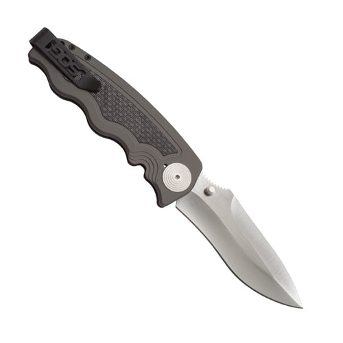 SOG Zoom S30V Folding Knife - 3.6-inch Straight Edge, Drop Point - Satin Finish - Carbon Fiber Handle - Boxed (ZM1018-BX)