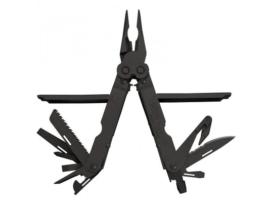 SOG PowerLock EOD w/V-Cutter Multipurpose Tool - Black Oxide - Leather Sheath (B63-L)
