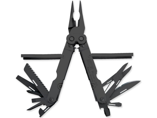SOG PowerLock EOD Multipurpose Tool - Black Oxide - Leather Sheath (B61-L)