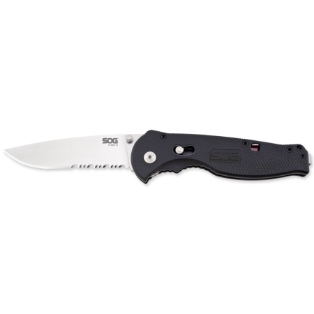 SOG Flash II Folding Knife - Partially Serrated, Satin (FSA-98)