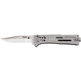 SOG Slim Jim Folding Knife - 3.18-inch Straight Edge, Clip Point -  Hardcased Black with Black Handle (SJ32) or Satin Finish with Silver Handle (SJ31) - Clam Shelled
