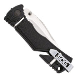SOG Trident Elite Folding Knife - 3.7-inch Straight Edge, Clip Point - Satin Finish - Black Handle - Boxed (TF101-BX)