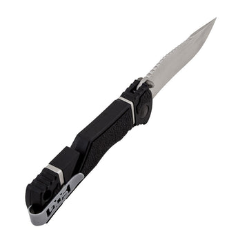 SOG Trident Elite Folding Knife - 3.7-inch Straight Edge, Clip Point - Satin Finish - Black Handle - Boxed (TF101-BX)