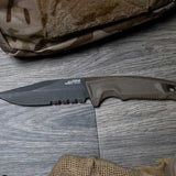 SOG Recondo FX Fixed Blade Knife - 4.6-inch Partially Serrated, Clip Point - Presentation Box - Black or FDE Colors