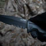 SOG Recondo FX Fixed Blade Knife - 4.6-inch Partially Serrated, Clip Point - Presentation Box - Black or FDE Colors