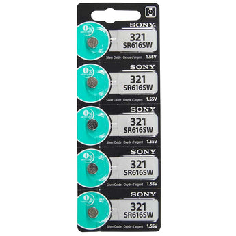 MuRata SR616SW 321 16mAh 1.55V Silver Oxide Watch Battery - 1 Piece Tear Strip, Sold Individually
