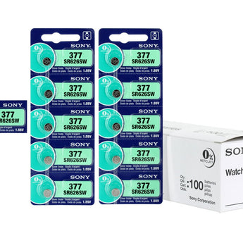 MuRata SR626SW 377 28mAh 1.55V Silver Oxide Watch Battery - 1 Piece Tear Strip, Sold Individually