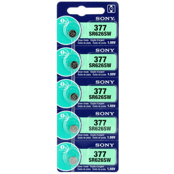 MuRata SR626SW 377 28mAh 1.55V Silver Oxide Watch Battery - 1 Piece Tear Strip, Sold Individually