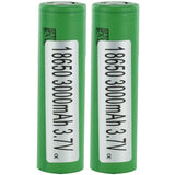 BUNDLE: 2 x Sony MuRata VTC6 INR 18650 3000mAh 3.6V Unprotected High-Drain 15A Flat Top Batteries